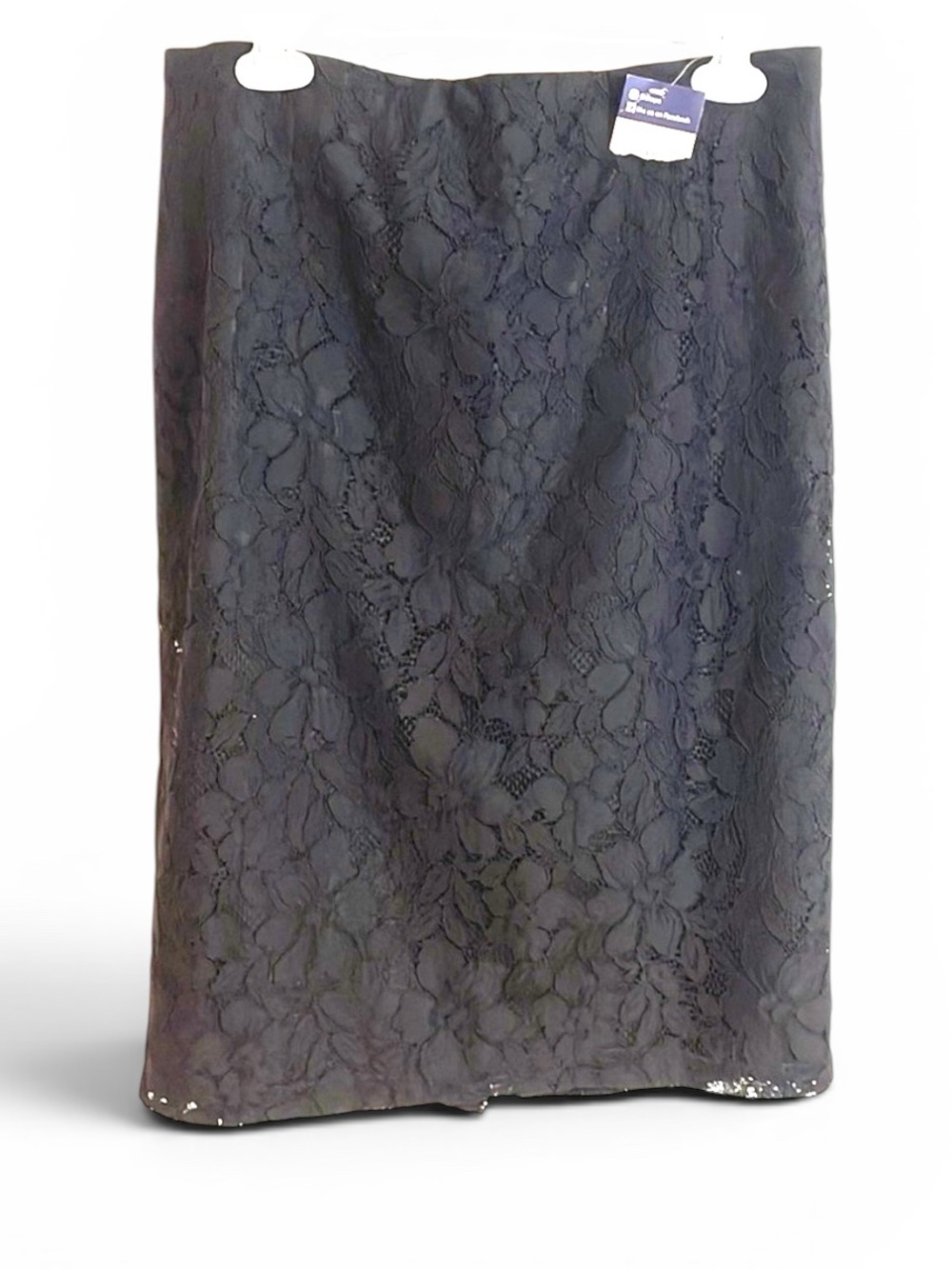 NWT Chaps Misty Day Polo Lace Skirt 10 Black Pencil Floral Classic Careerwear